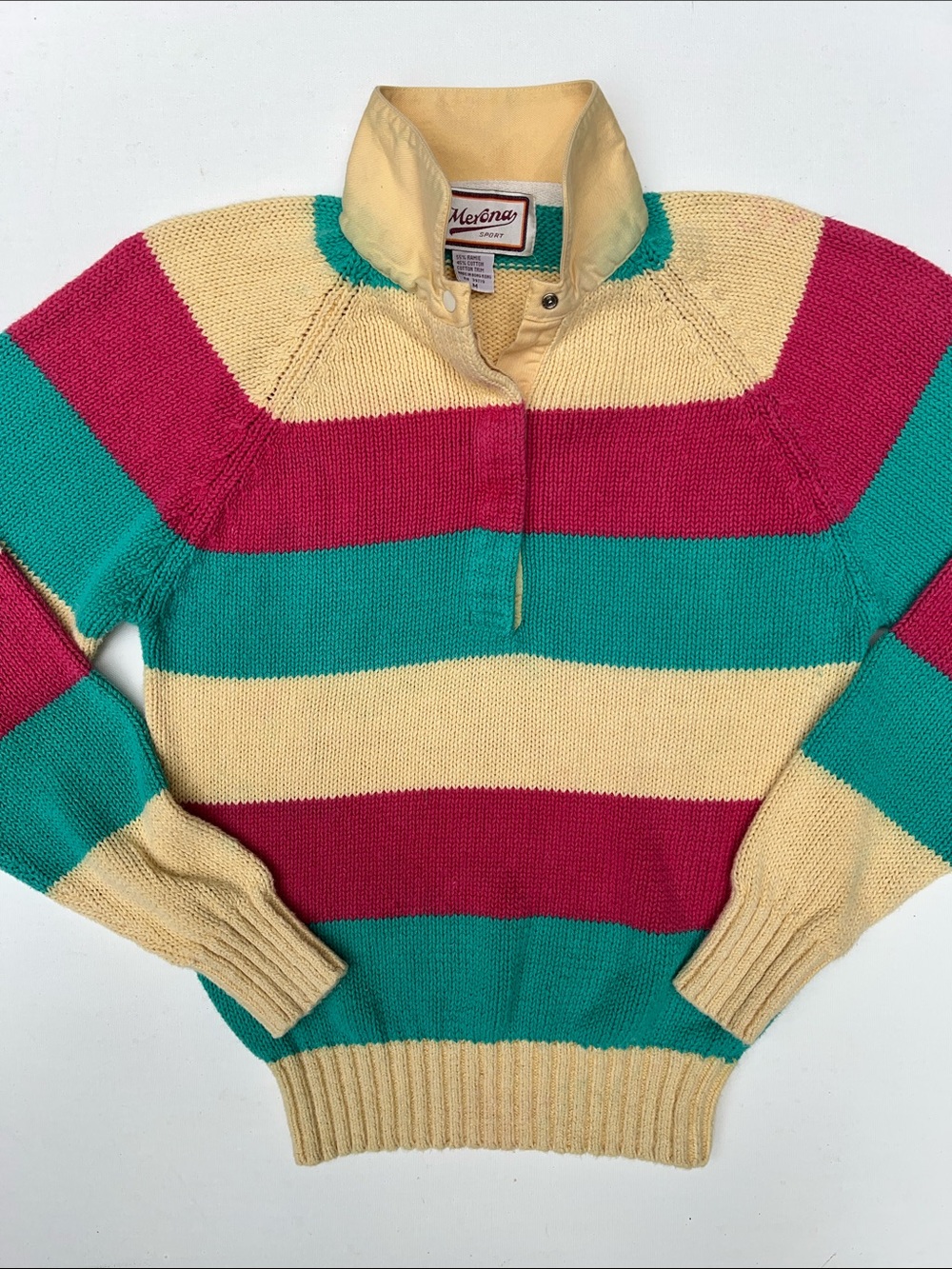 🍡Vtg 80s Merona Sport rugby sweater🍡